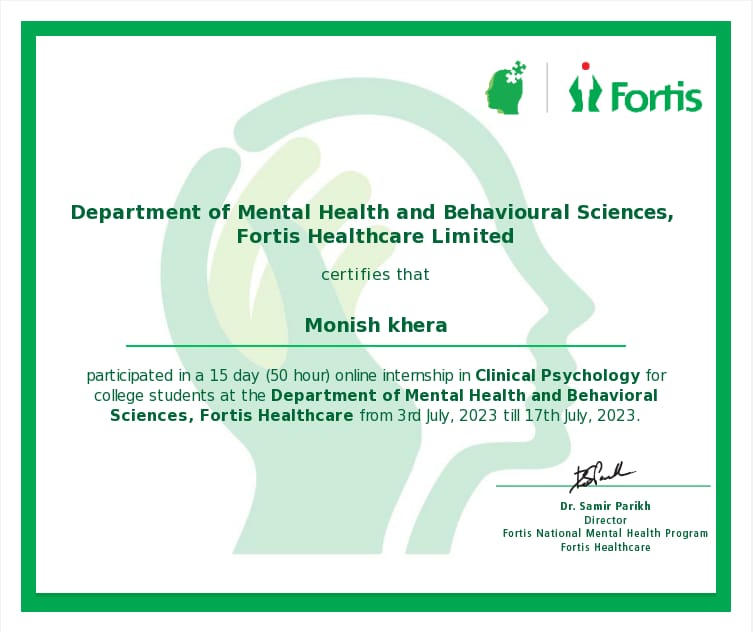 certified psychologists in Delhi